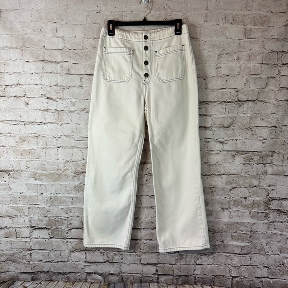 Reformation Jeans Women's Eloise Size 29 Ivory High Rise Wide Leg Jean READ - Picture 2 of 16